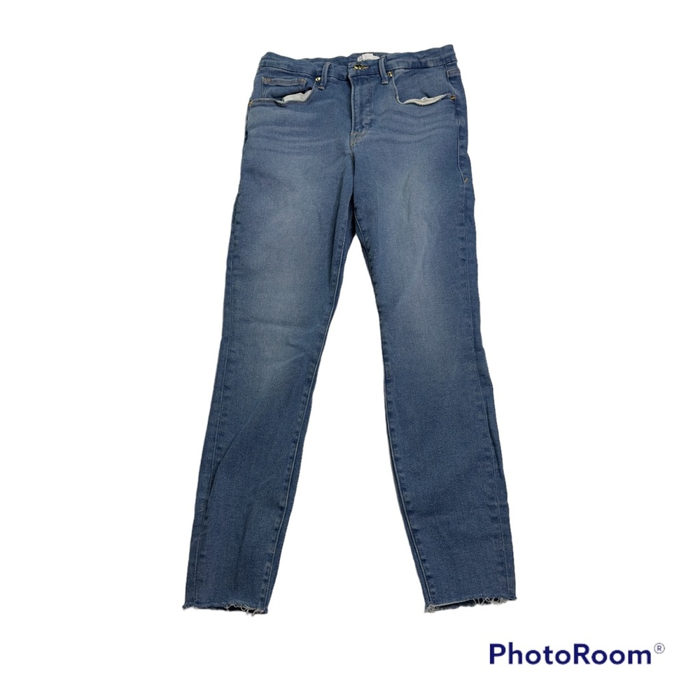 Good American Medium Wash Skinny High Rise Jeans 31